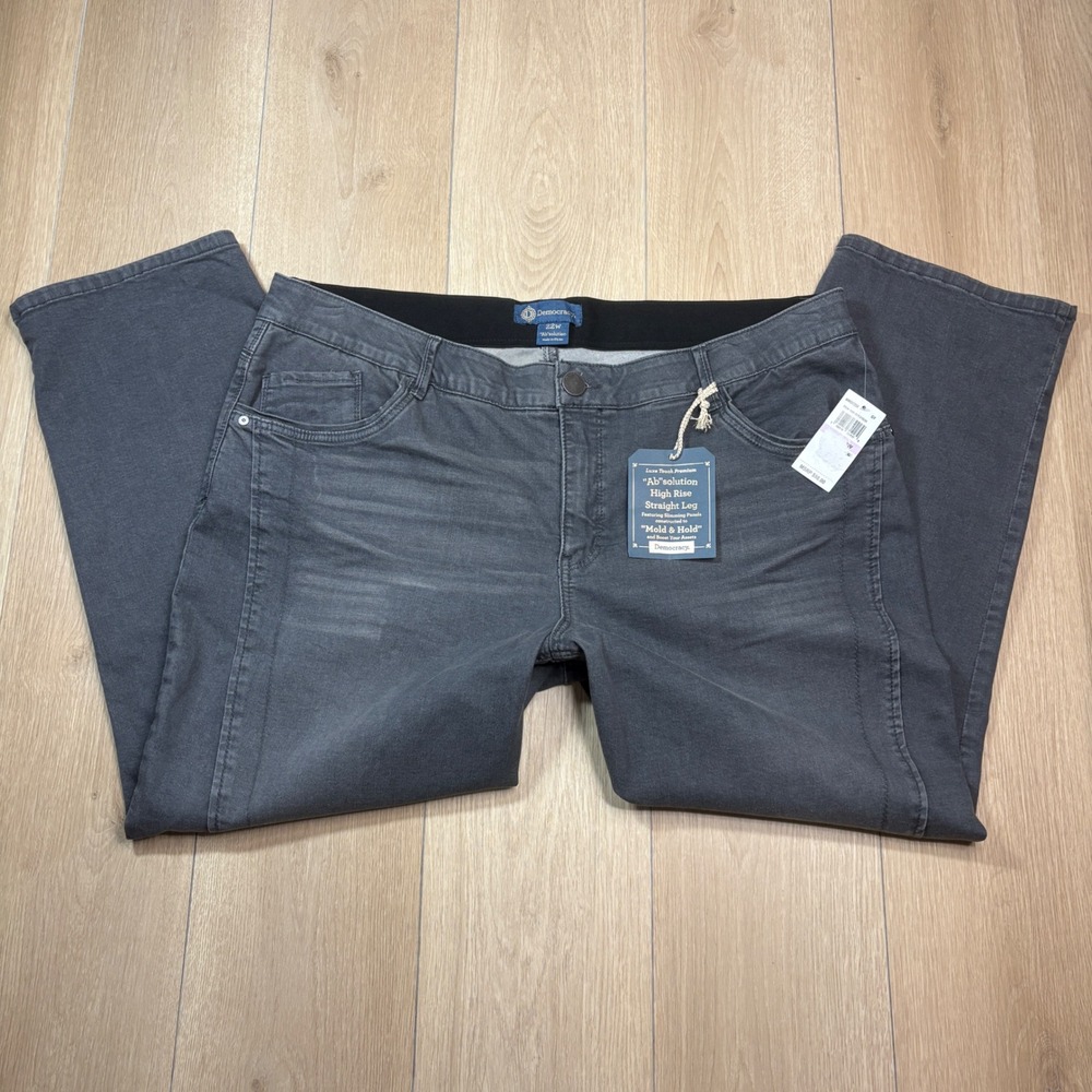 Democracy Ab-solution High Rise Straight Leg Jeans Gray 22W Luxe Touch Premium